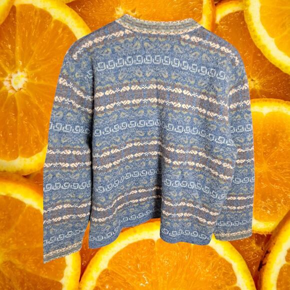 Susan Bristol Women's Vintage Wool Metal Clasp Nordic Design Cardigan Size XL - Picture 3 of 7